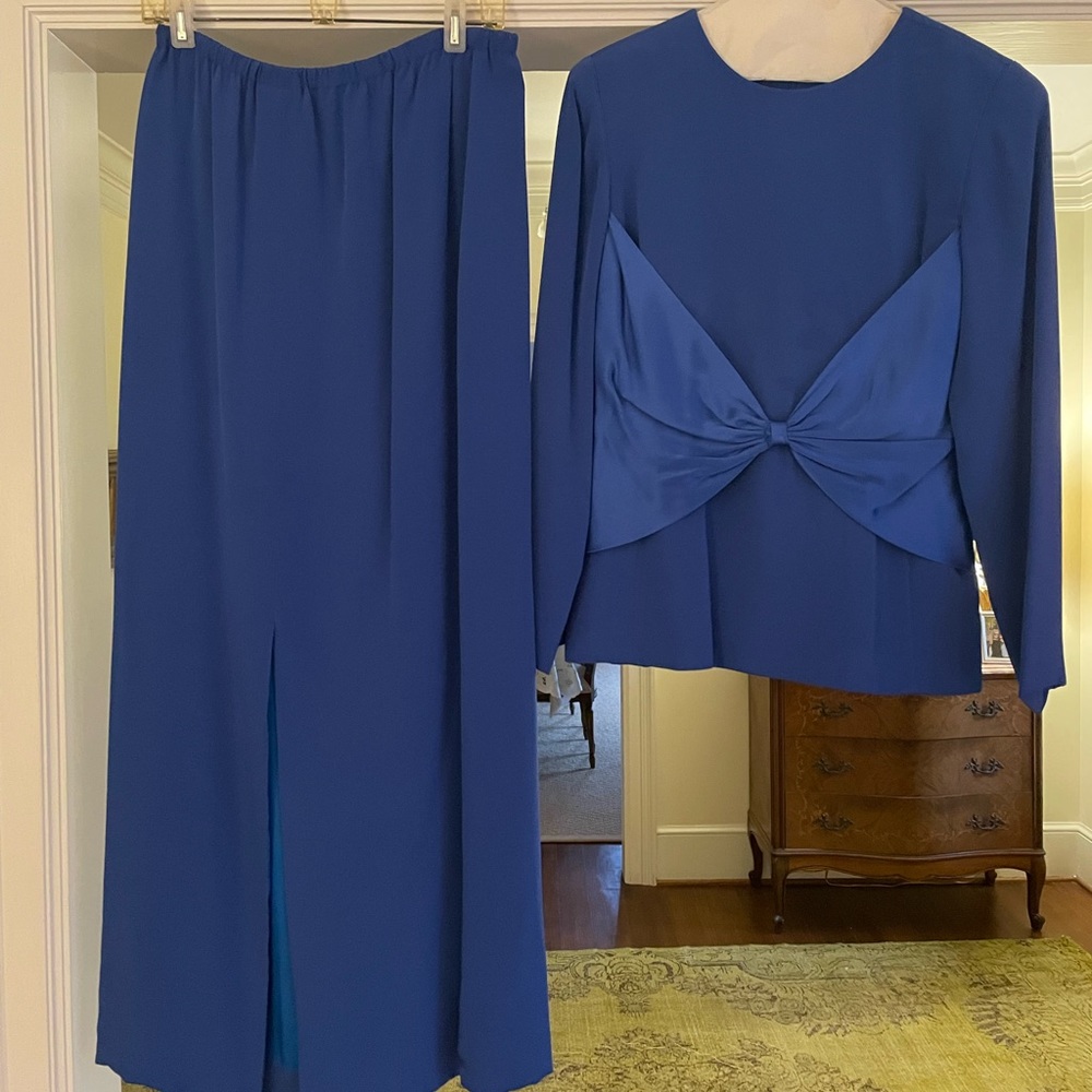 Vintage Royal Blue Silk Set